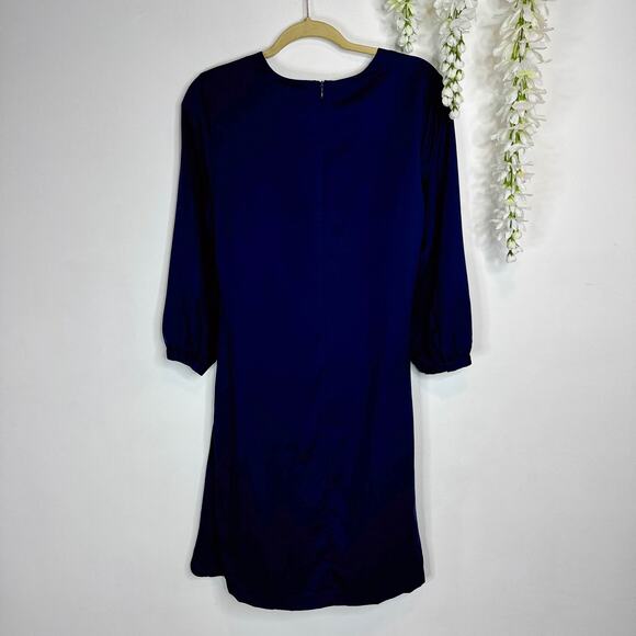 J. MCLAUGHLIN navy sheath dress side wrap tie front panel 3247 - Picture 2 of 9